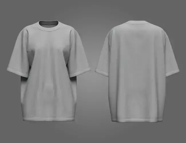 Womens Oversized Tshirt 3D Model