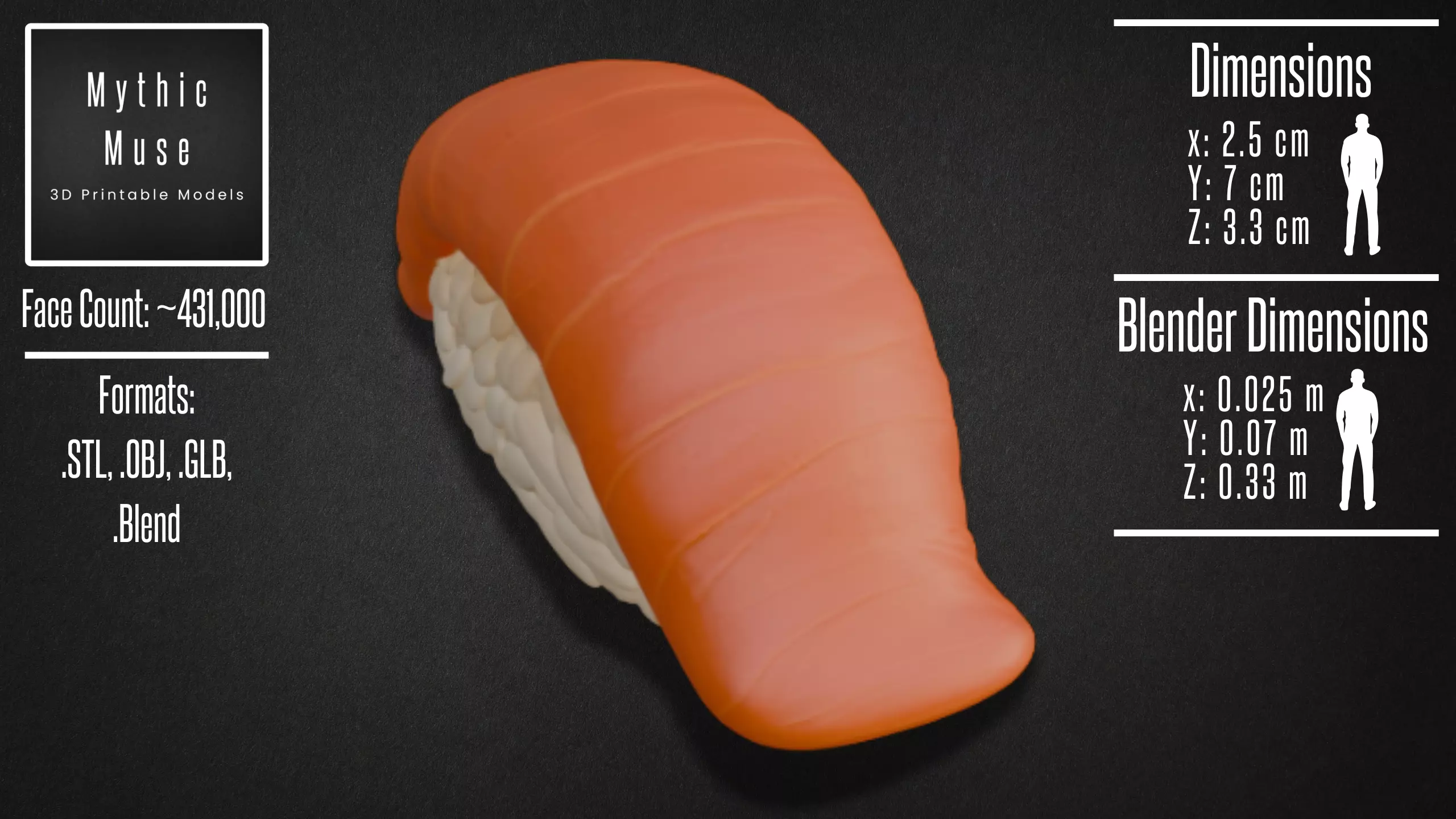 Sushi Nigiri with Salmon Model 3D model_5