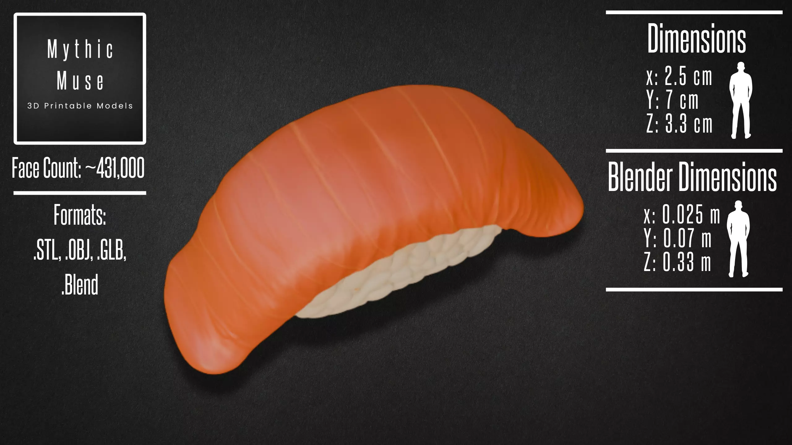 Sushi Nigiri with Salmon Model 3D model_3