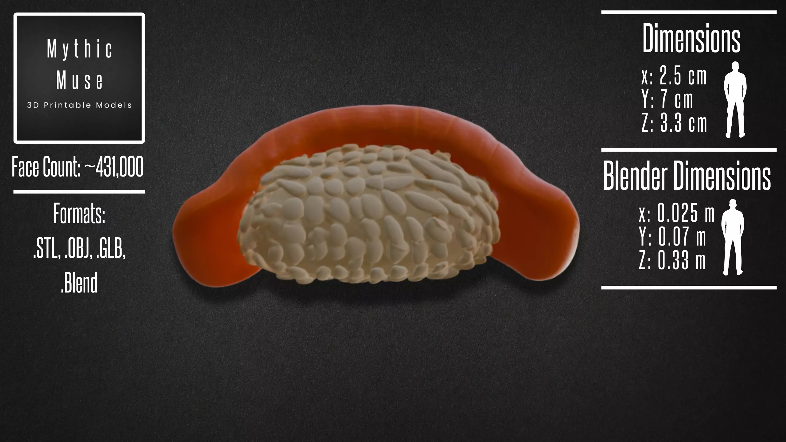 Sushi Nigiri with Salmon Model 3D model_6