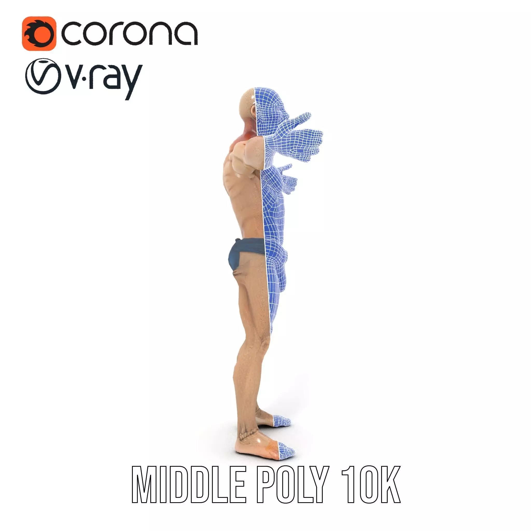 Muscular Zombie Character Model Pack Low-poly 3D model_30