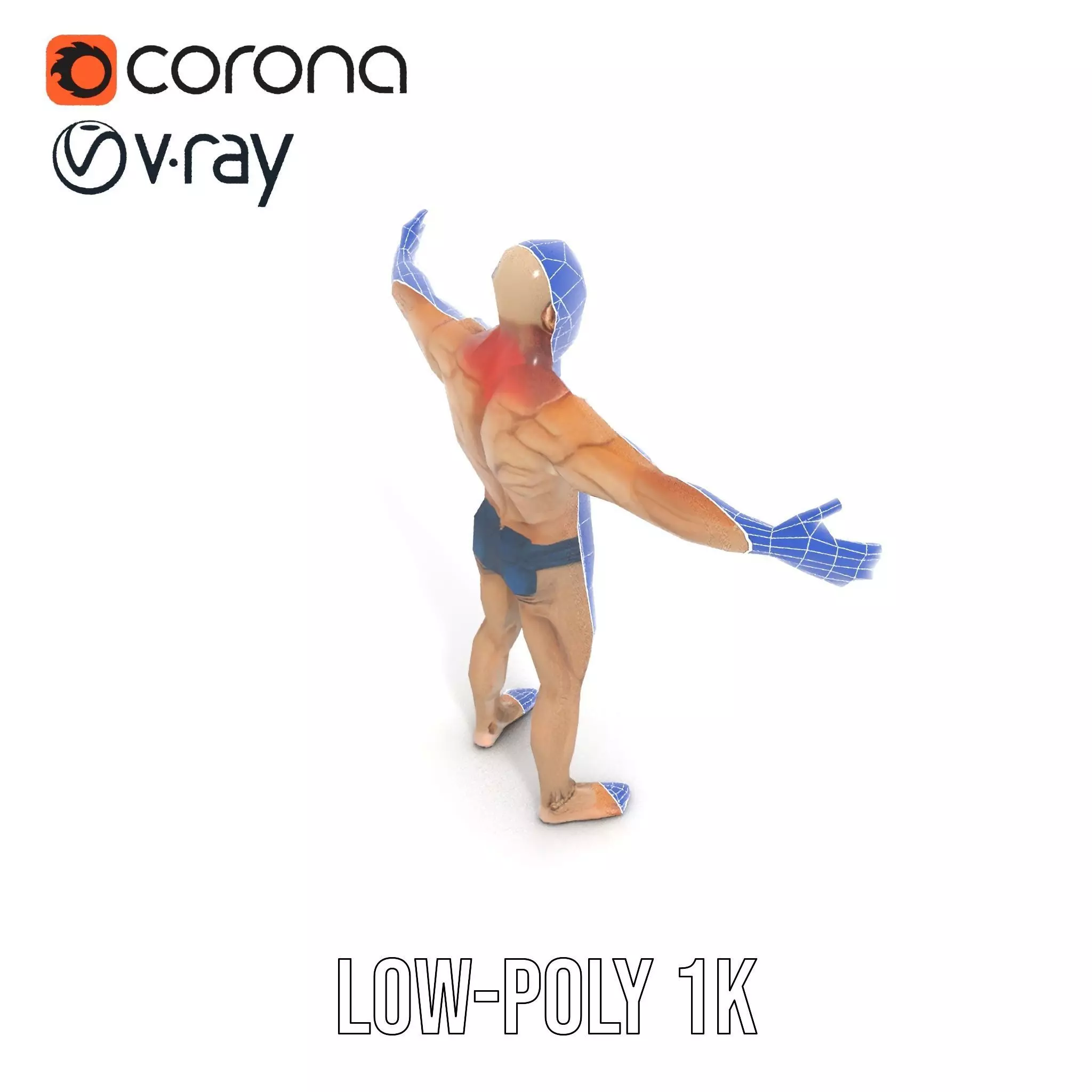 Muscular Zombie Character Model Pack Low-poly 3D model_17