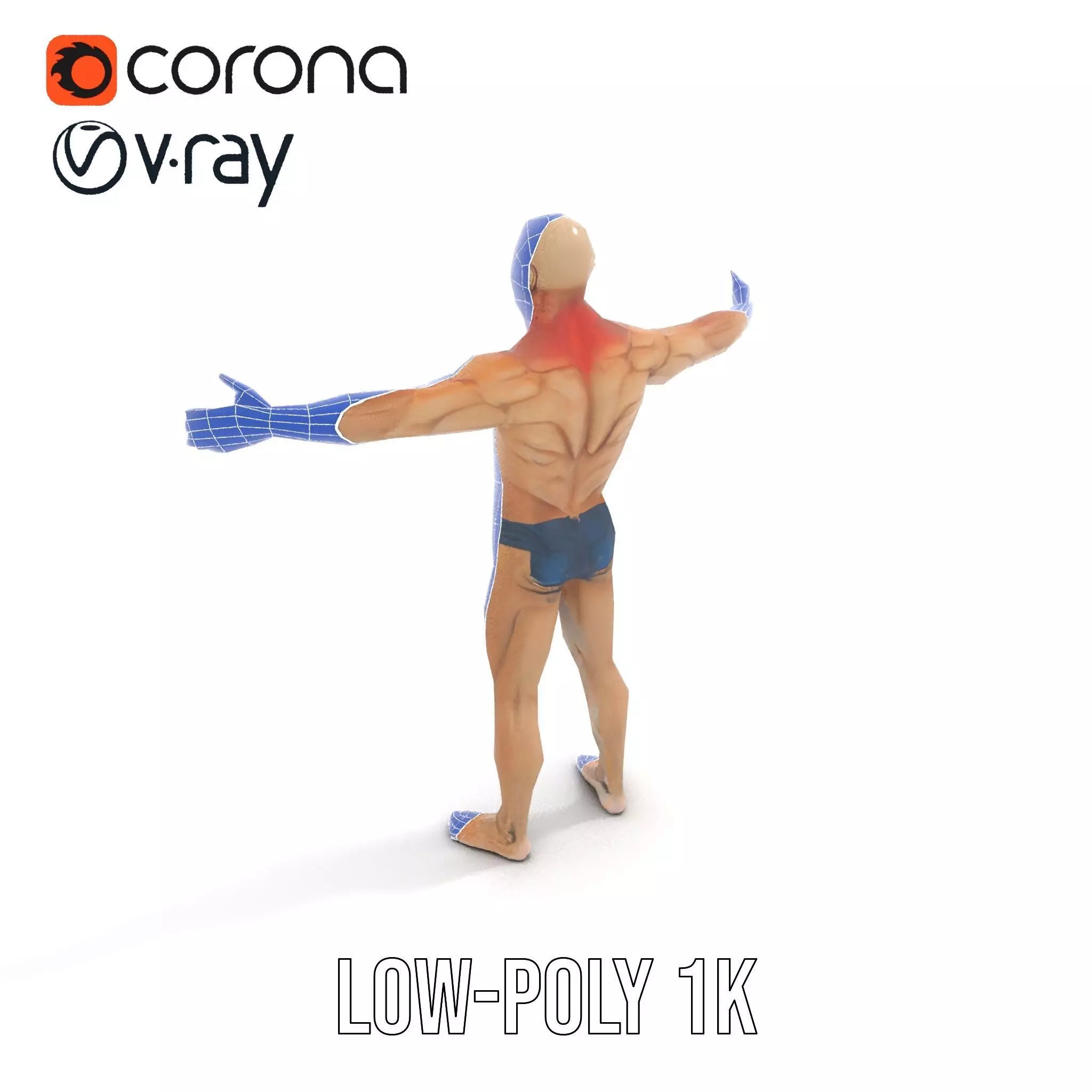 Muscular Zombie Character Model Pack Low-poly 3D model_9