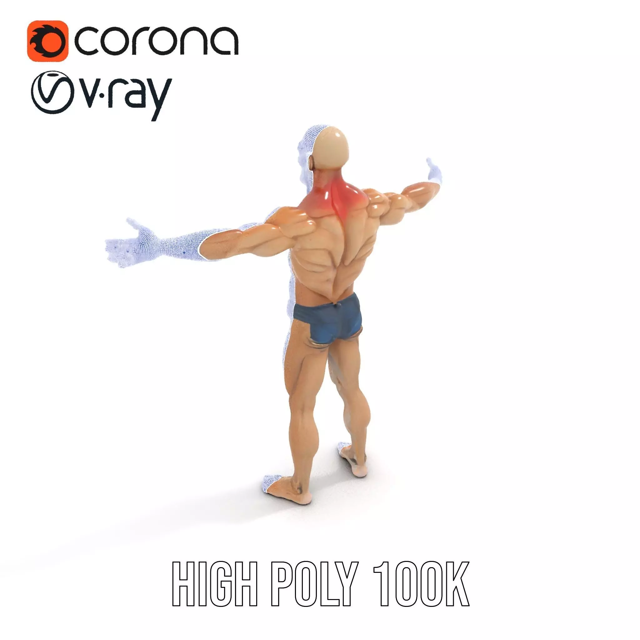 Muscular Zombie Character Model Pack Low-poly 3D model_29