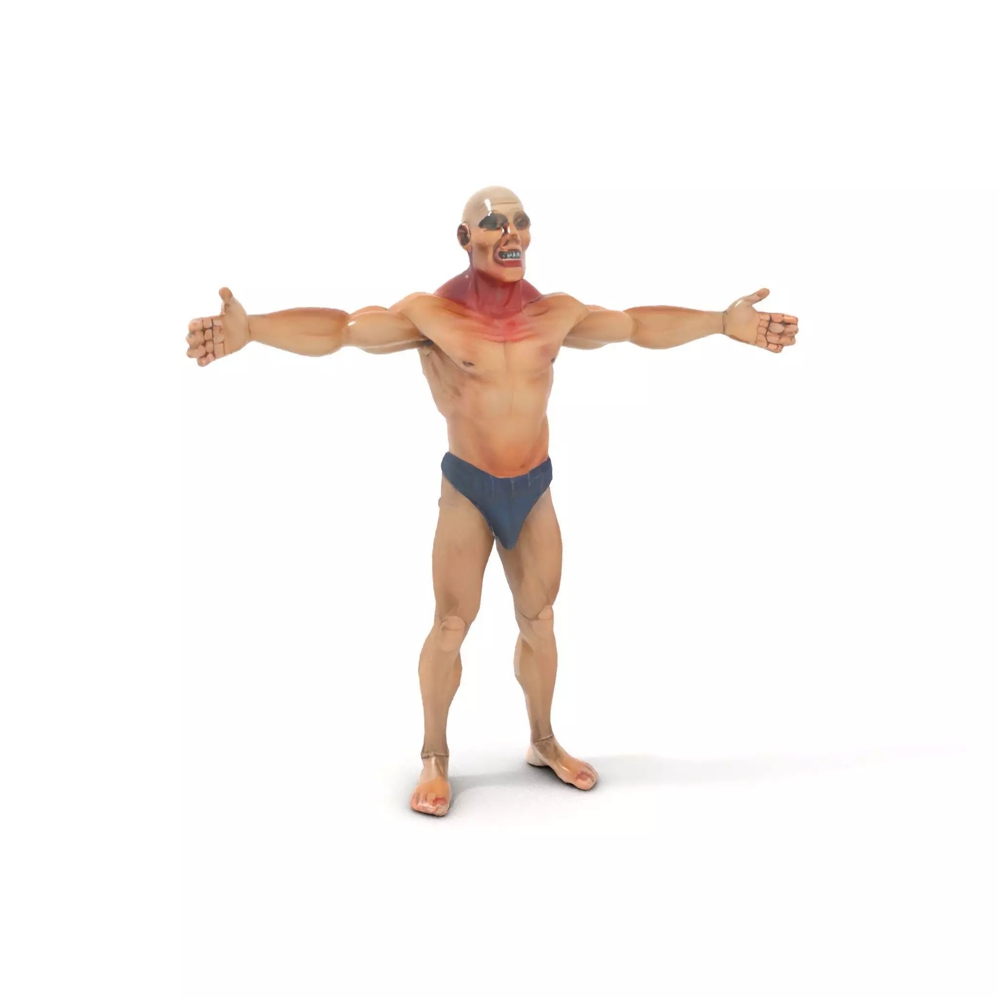 Muscular Zombie Character Model Pack Low-poly 3D model_16