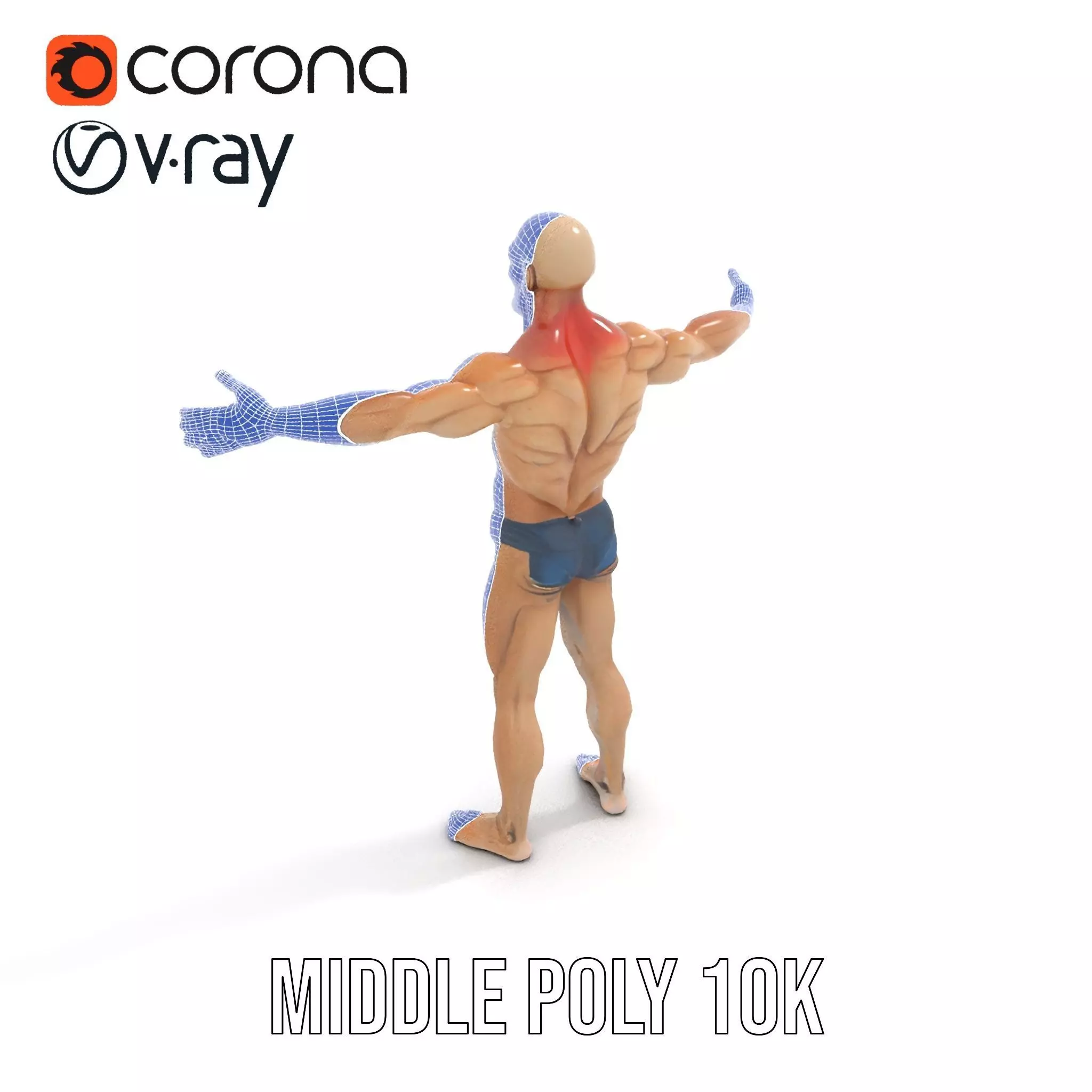 Muscular Zombie Character Model Pack Low-poly 3D model_6