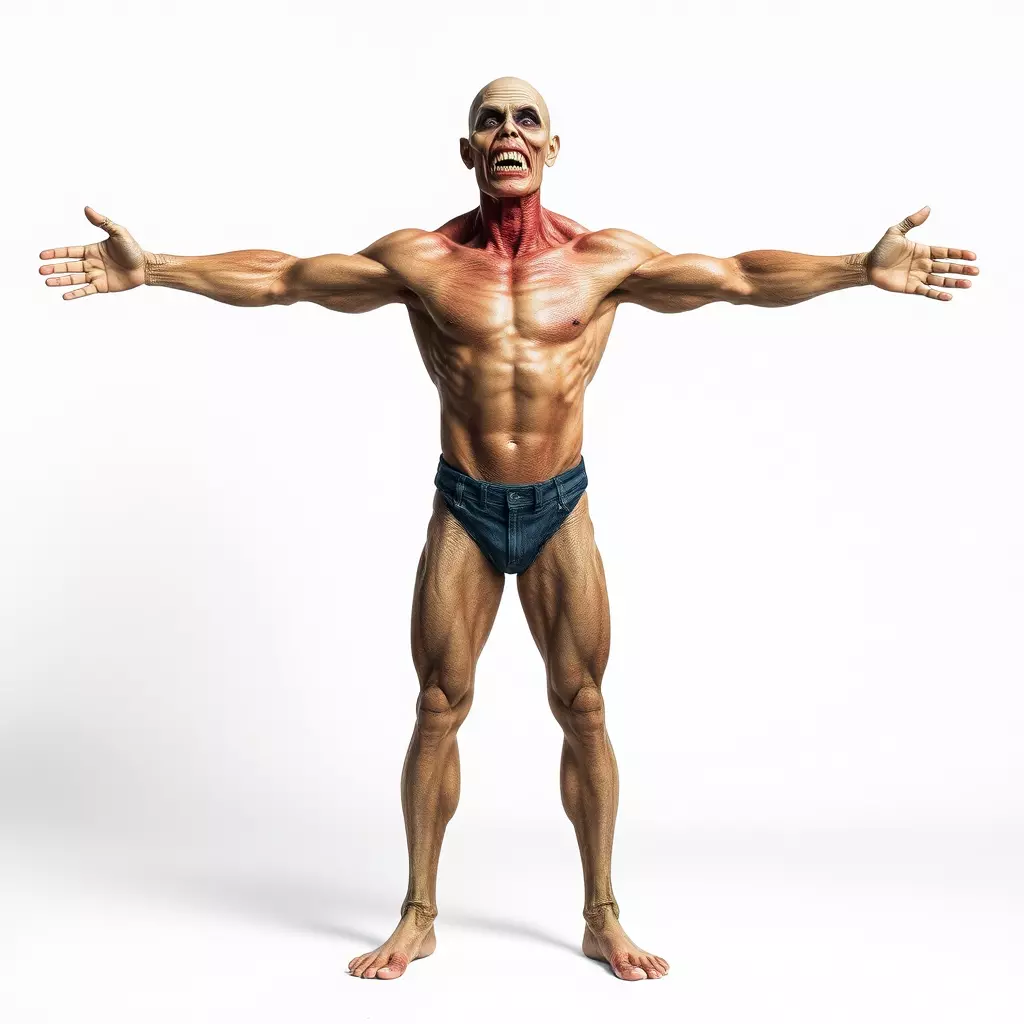 Muscular Zombie Character Model Pack Low-poly 3D model_3
