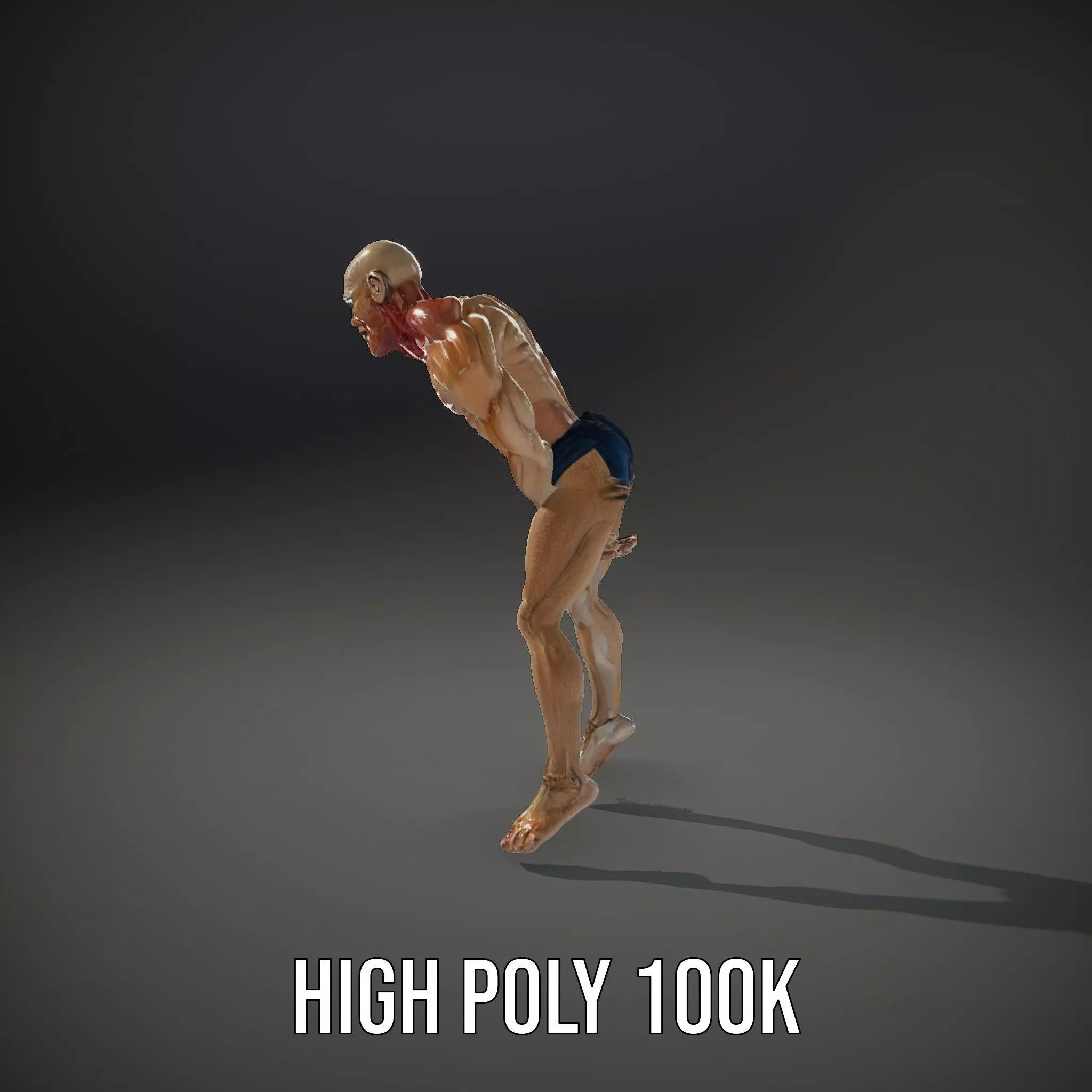 Muscular Zombie Character Model Pack Low-poly 3D model_33