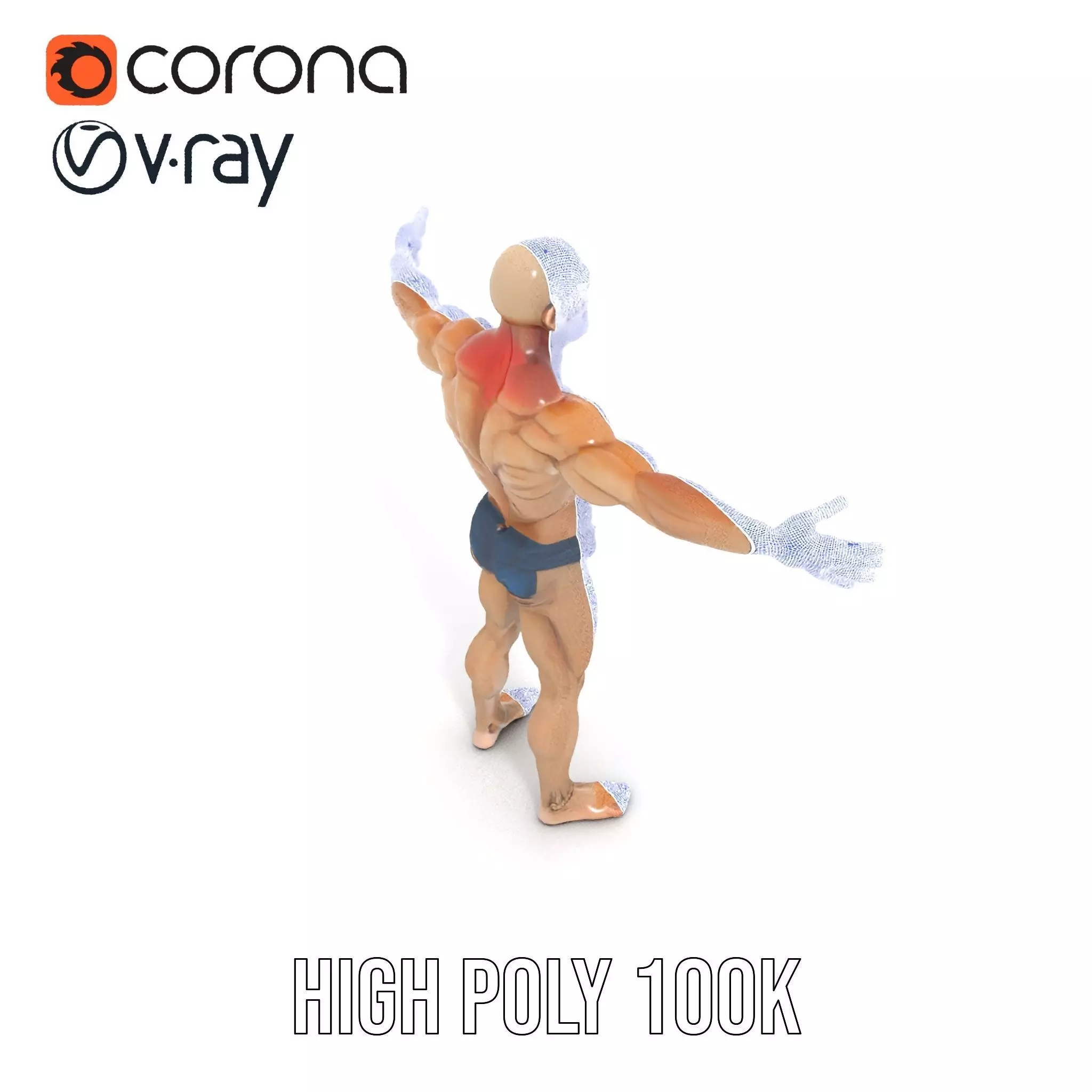 Muscular Zombie Character Model Pack Low-poly 3D model_21