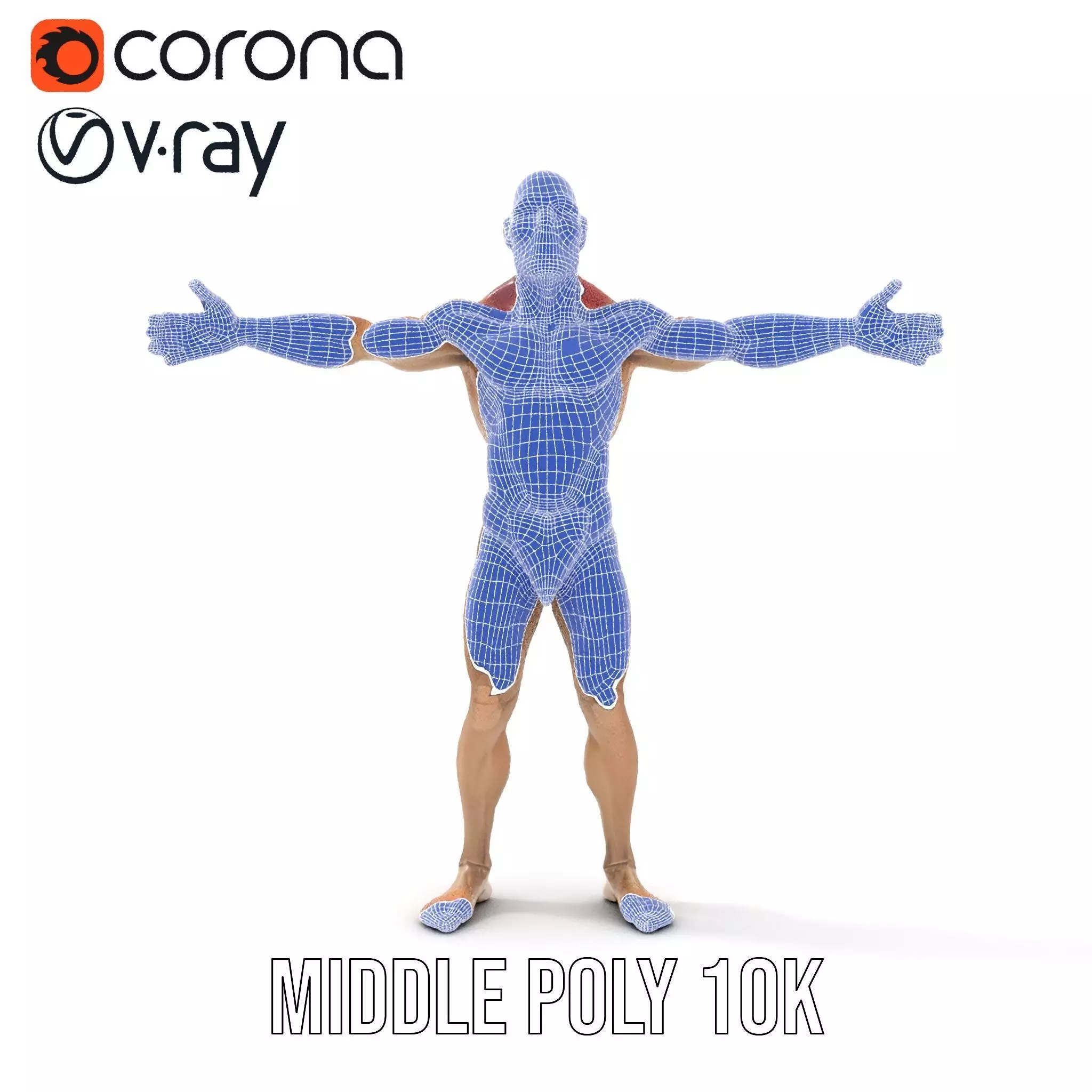 Muscular Zombie Character Model Pack Low-poly 3D model_25