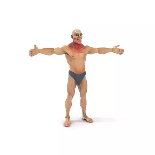 Muscular Zombie Character Model Pack Low-poly 3D model