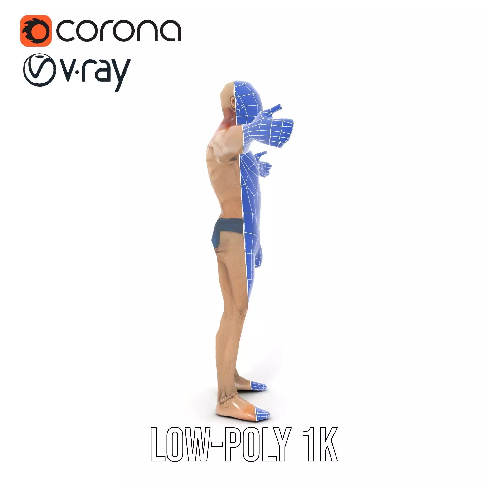 Muscular Zombie Character Model Pack Low-poly 3D model_31