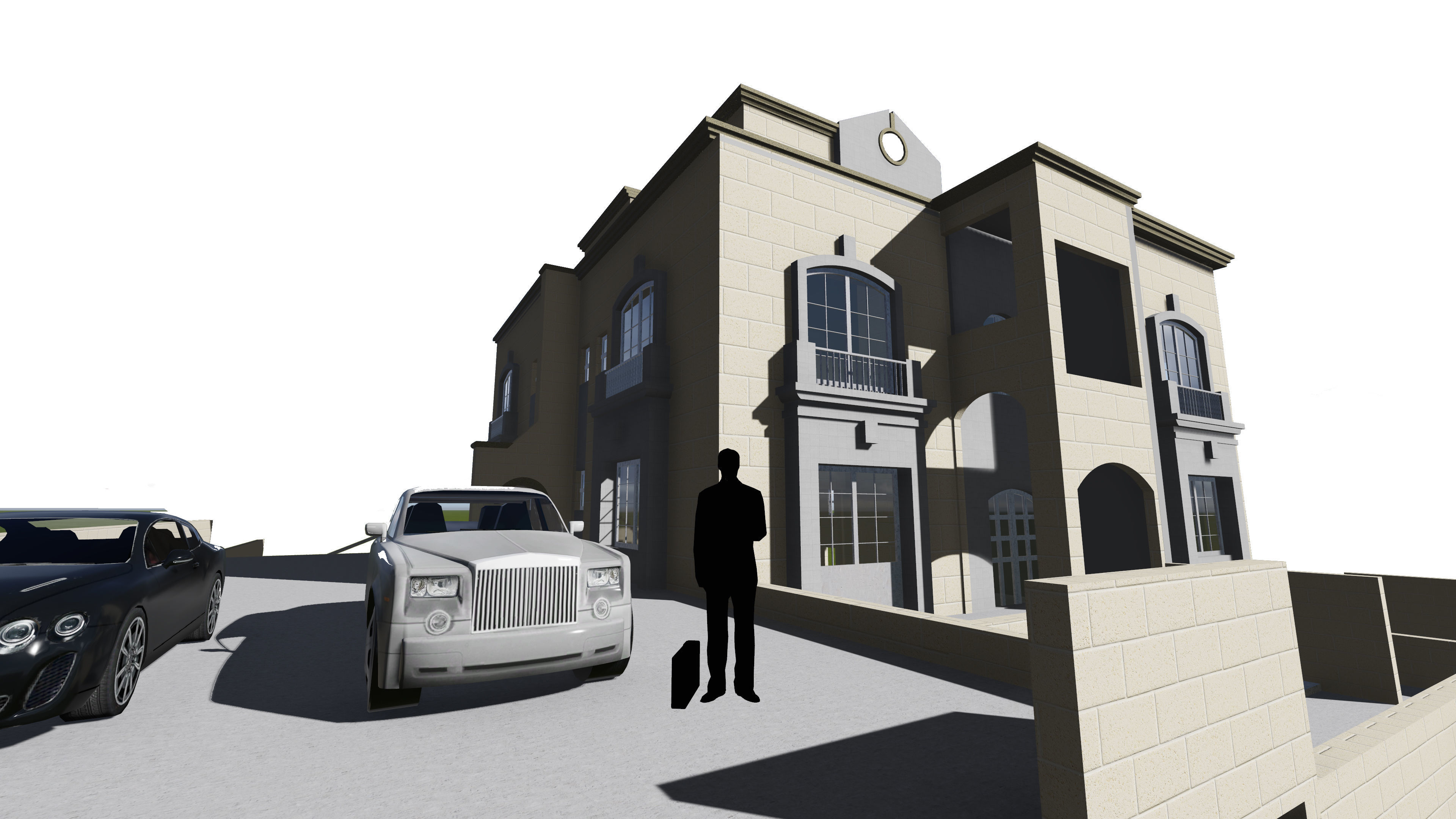 Villa design exterior 3D model_5