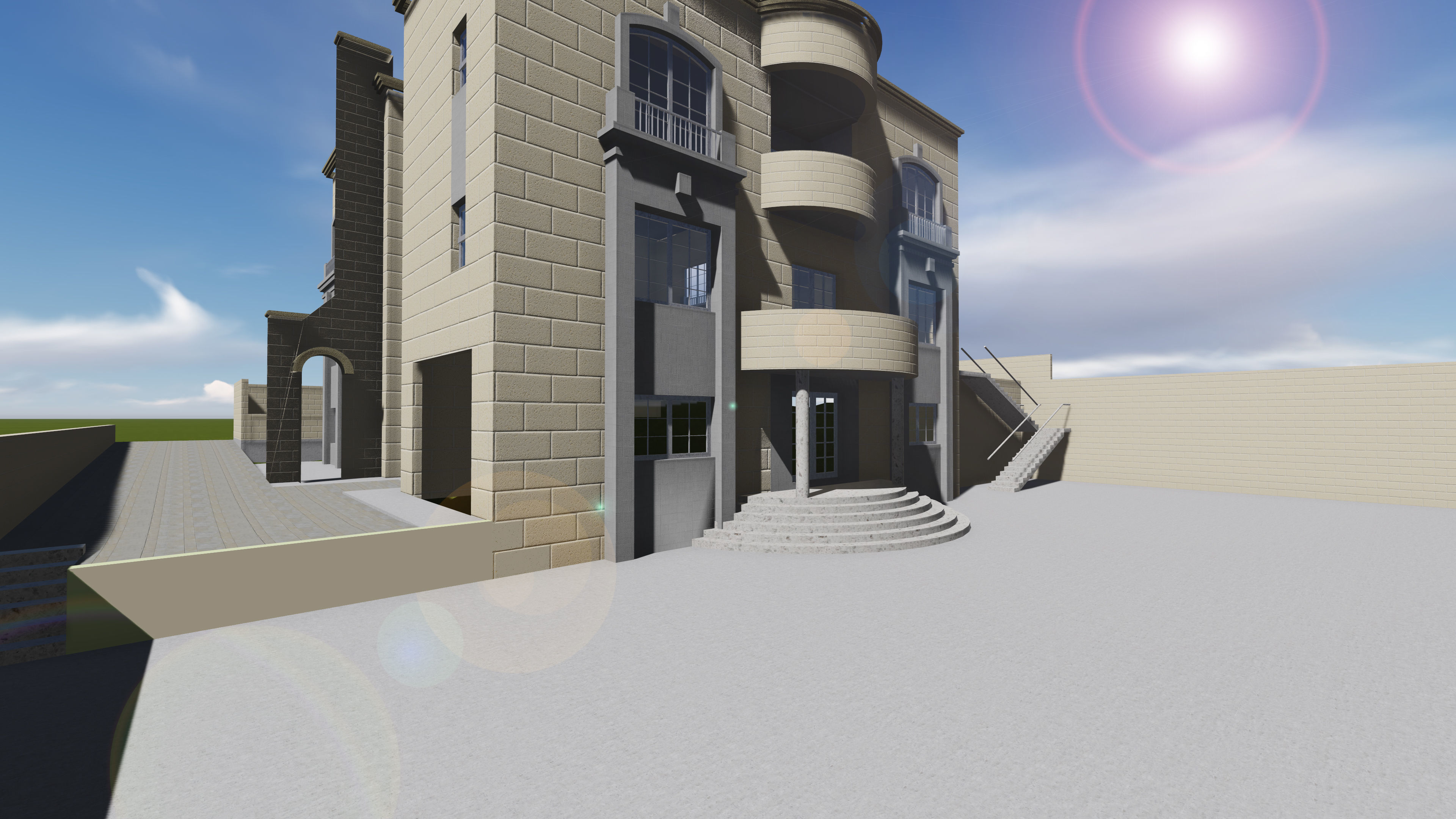 Villa design exterior 3D model_7