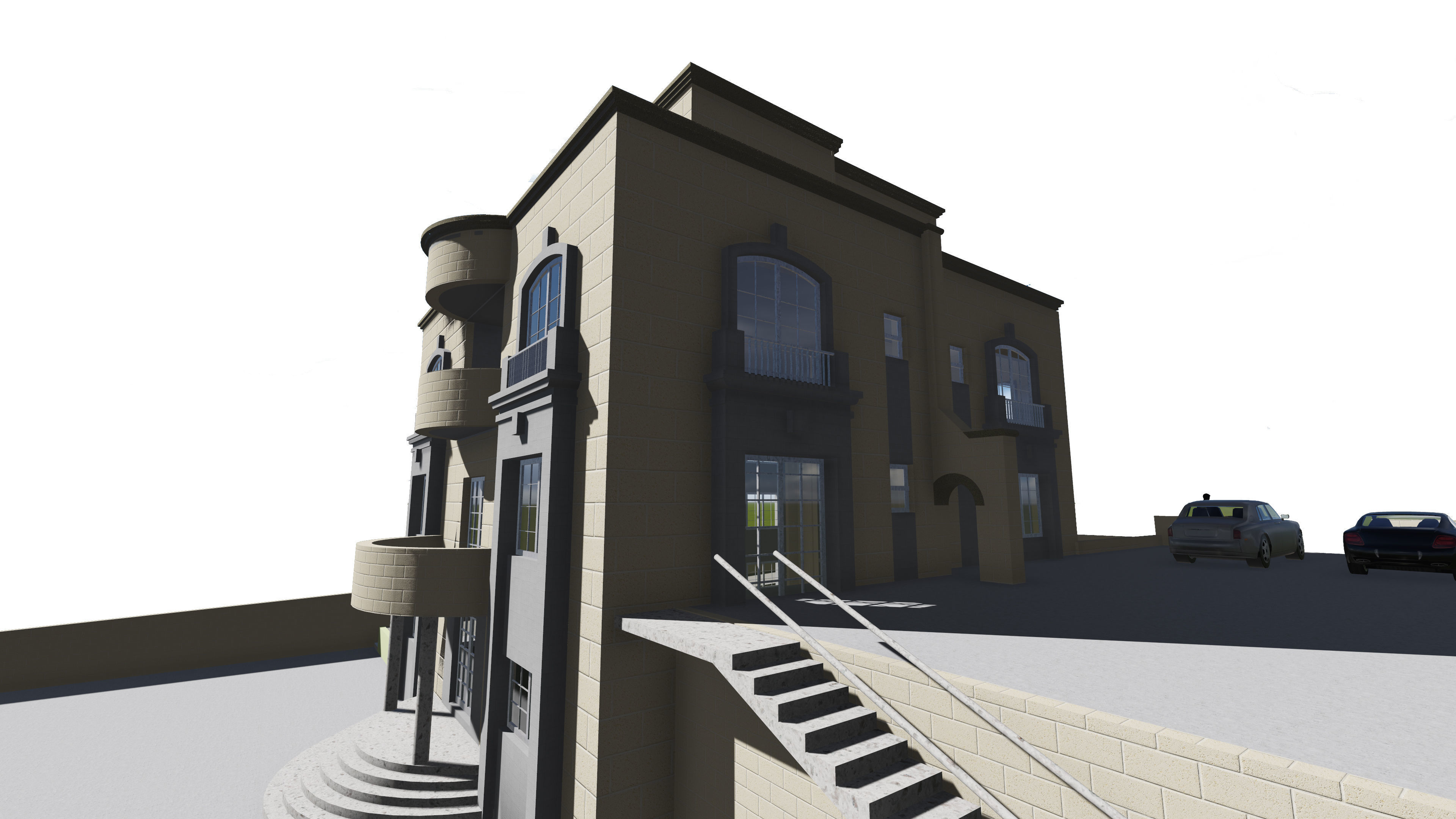 Villa design exterior 3D model_4