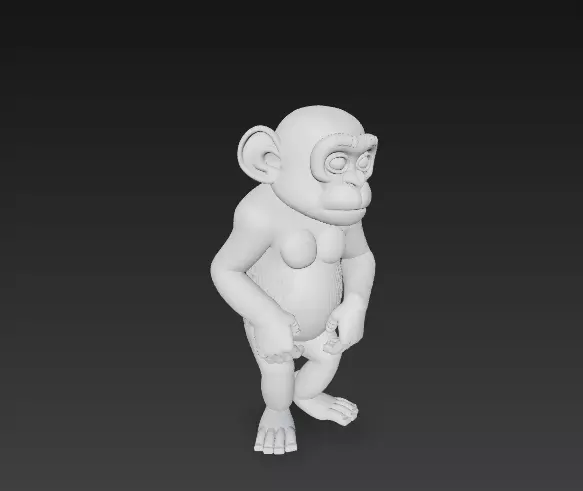 Monkey Full Body - Stylized 3D Character 3D print model_8