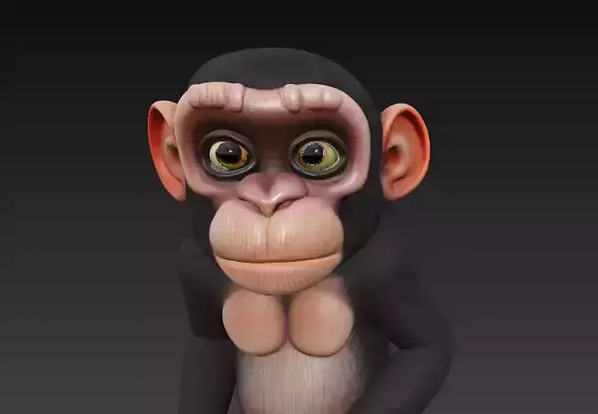 Monkey Full Body - Stylized 3D Character 3D print model