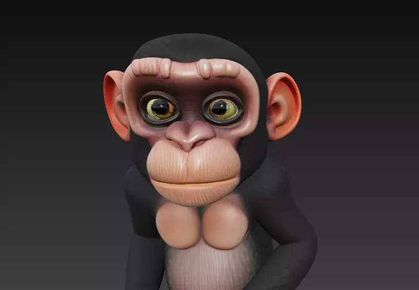 Monkey Full Body - Stylized 3D Character 3D print model_0