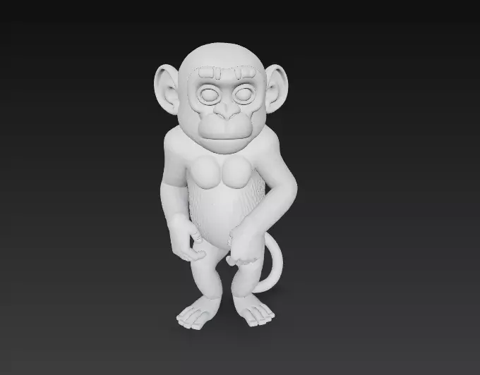 Monkey Full Body - Stylized 3D Character 3D print model_10