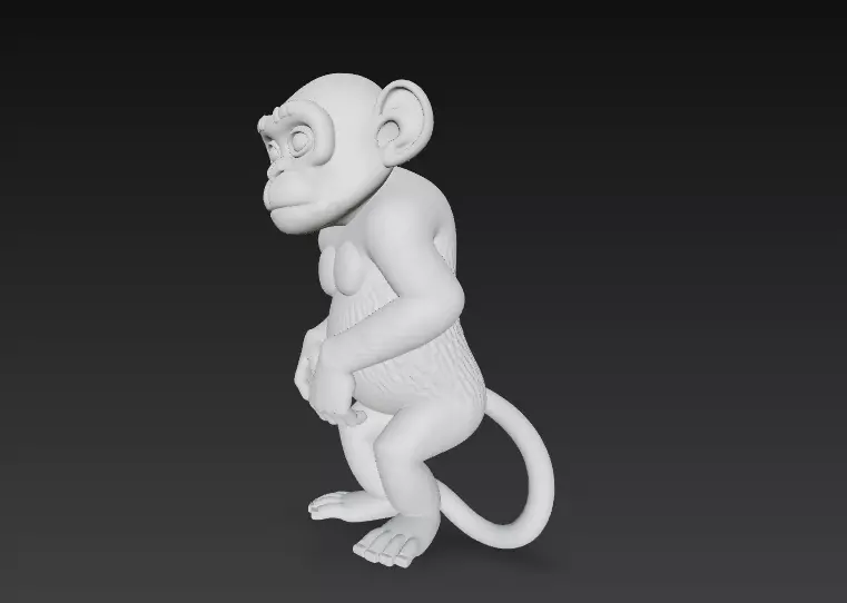 Monkey Full Body - Stylized 3D Character 3D print model_9
