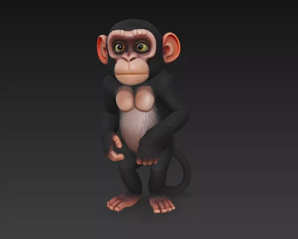 Monkey Full Body - Stylized 3D Character 3D print model_1