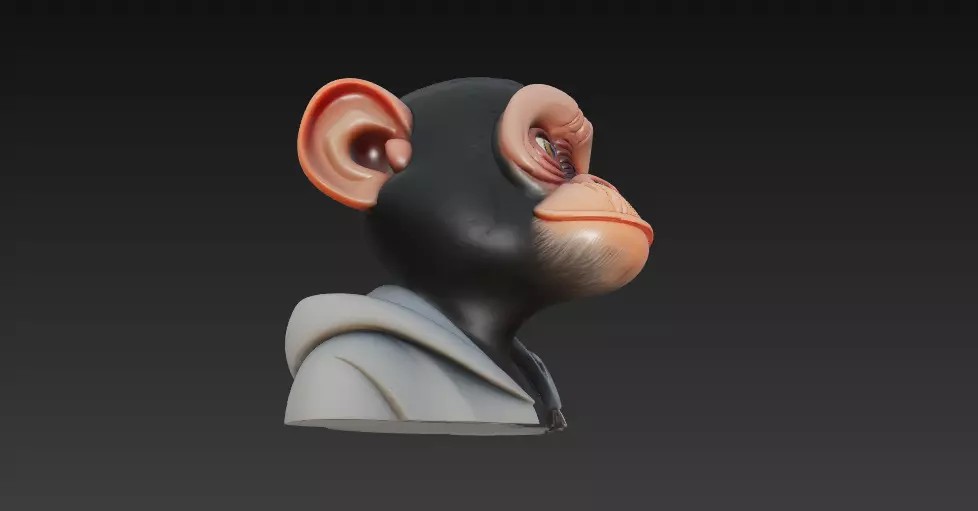 Stylized Monkey Head Bust - Cartoon Character 3D 3D print model_2