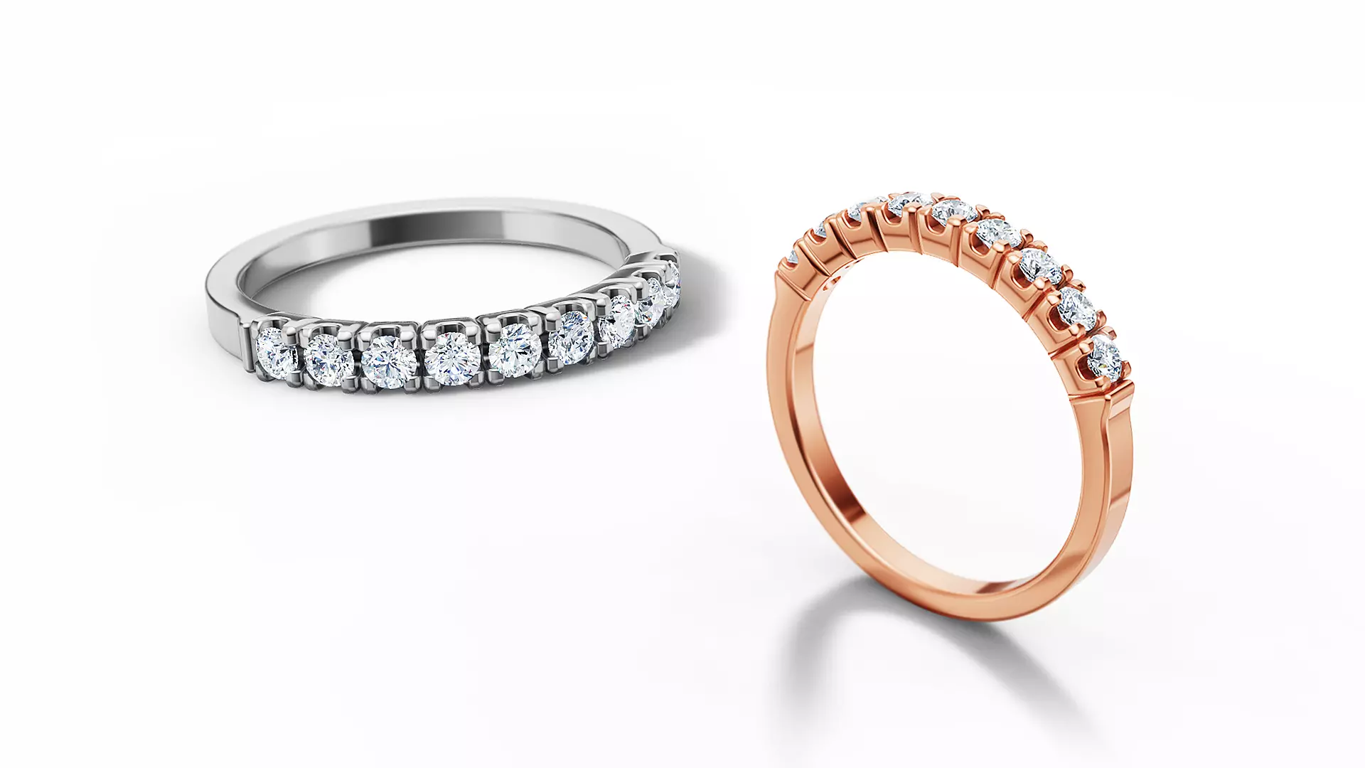 9 Diamonds Eternity Wedding Band ring 3dmodel 3D print model