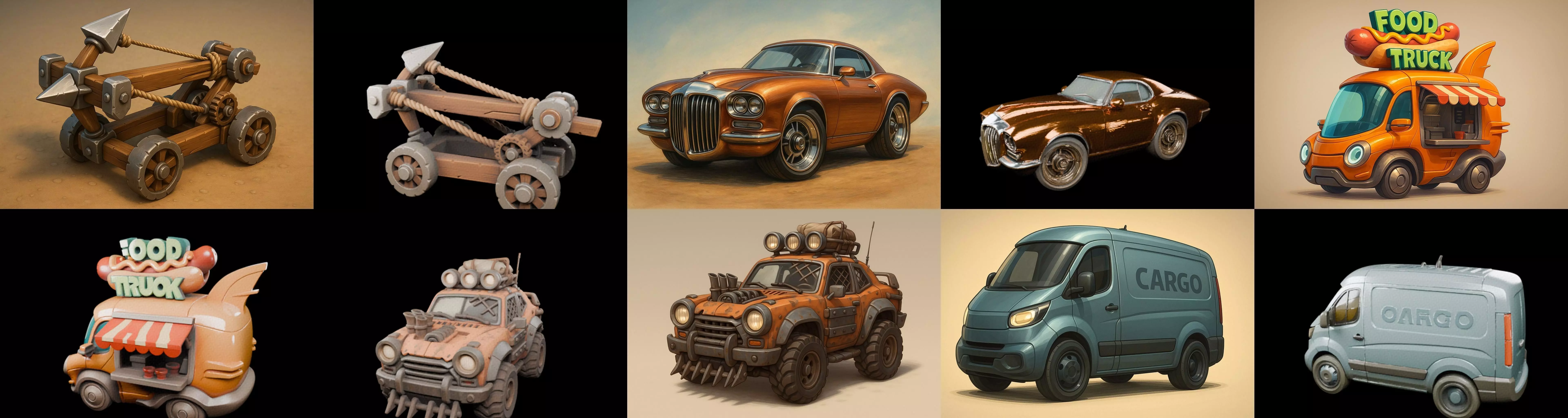 Siege Weapon bundle 8 pack 100 glb 3D model_7