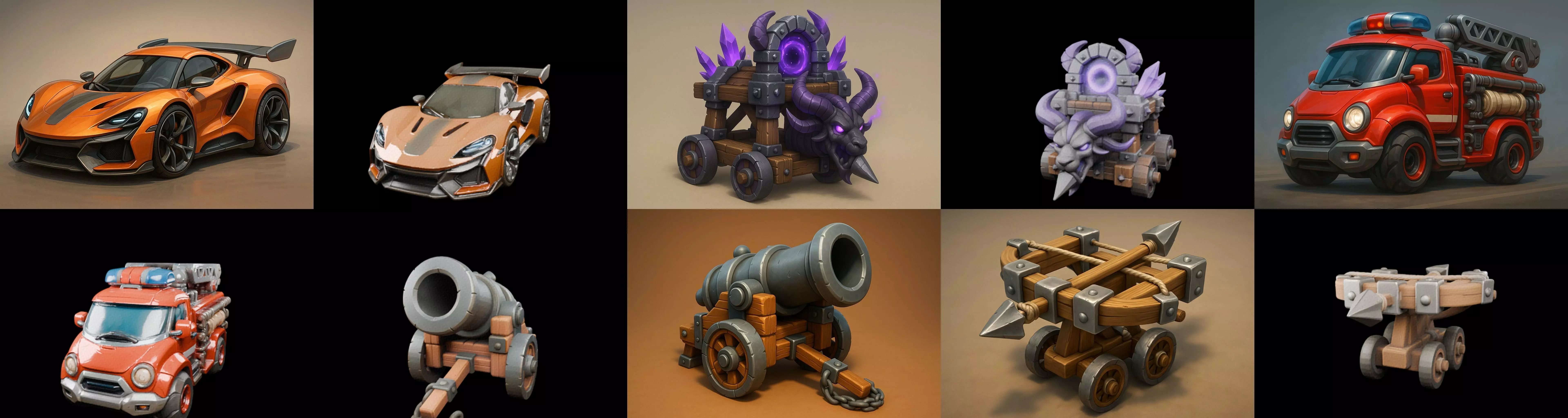 Siege Weapon bundle 8 pack 100 glb 3D model_18