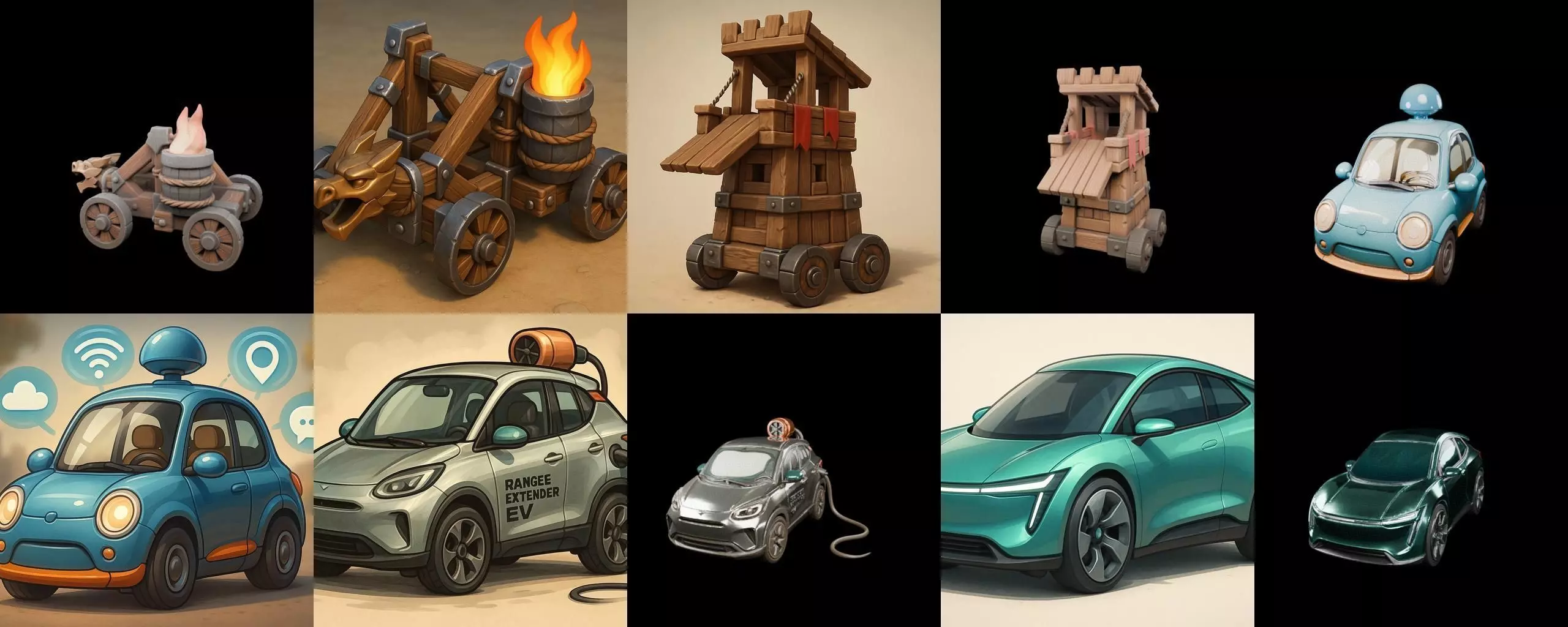 Siege Weapon bundle 8 pack 100 glb 3D model_10