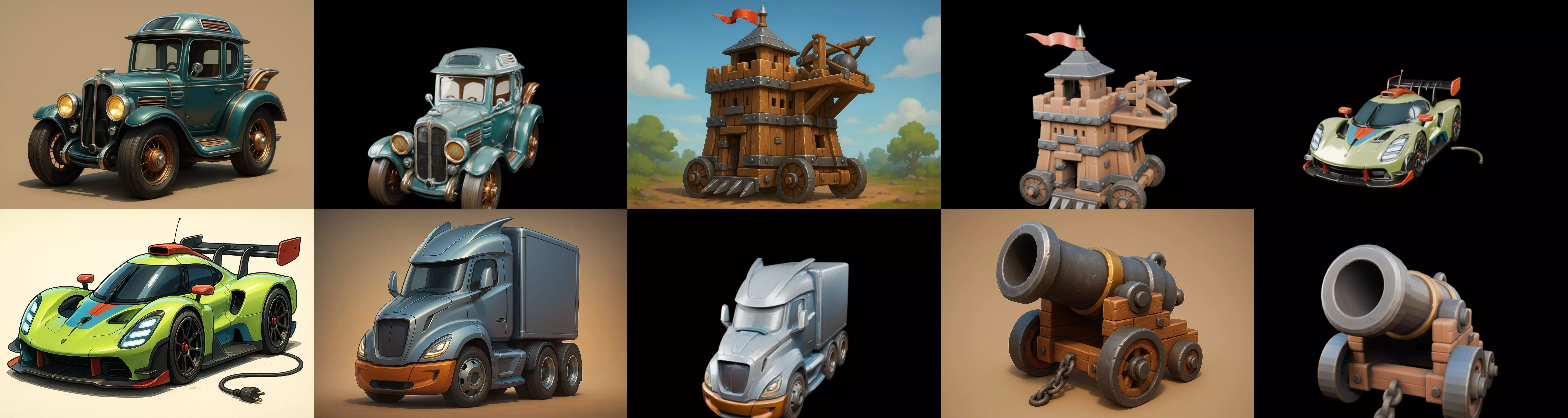 Siege Weapon bundle 8 pack 100 glb 3D model_6