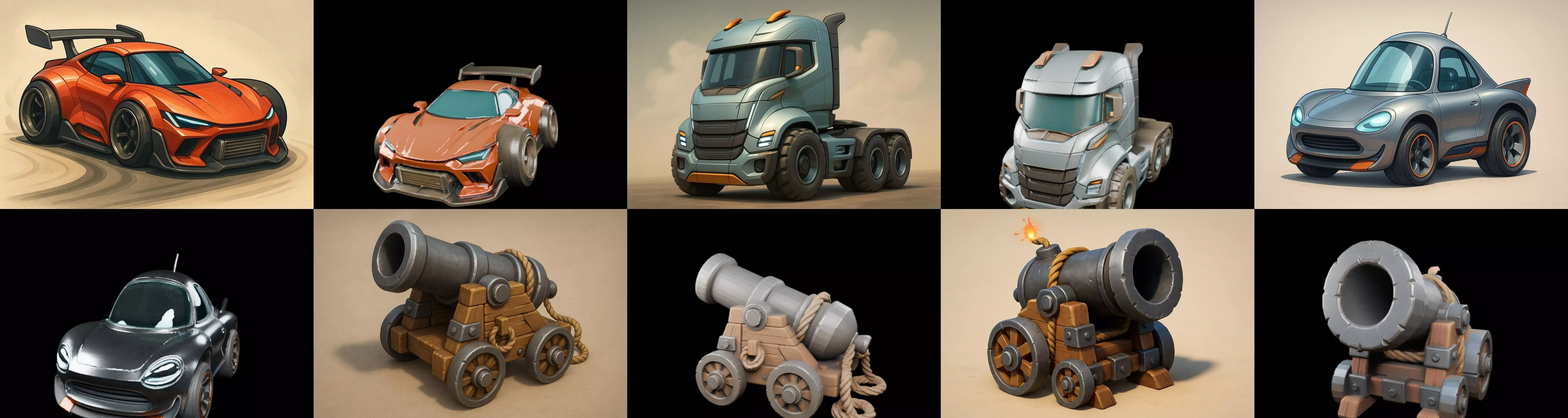 Siege Weapon bundle 8 pack 100 glb 3D model_8