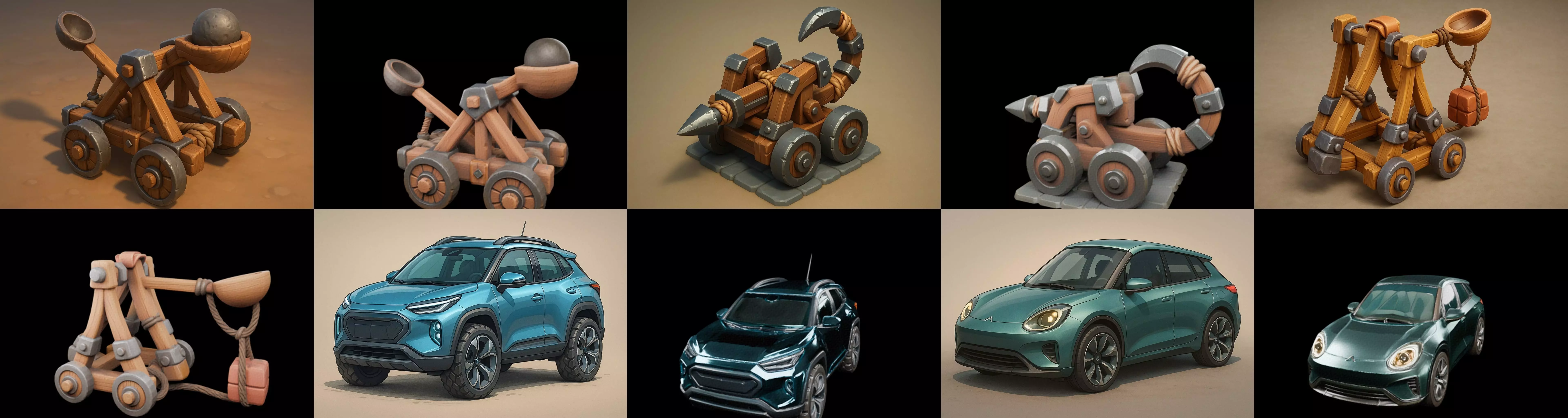 Siege Weapon bundle 8 pack 100 glb 3D model_5