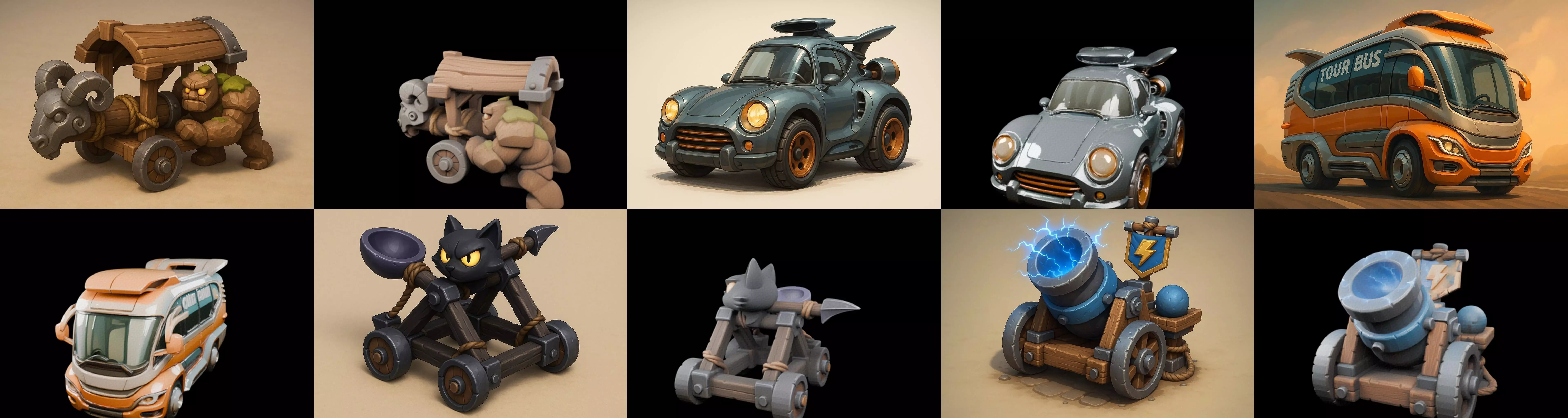 Siege Weapon bundle 8 pack 100 glb 3D model_12