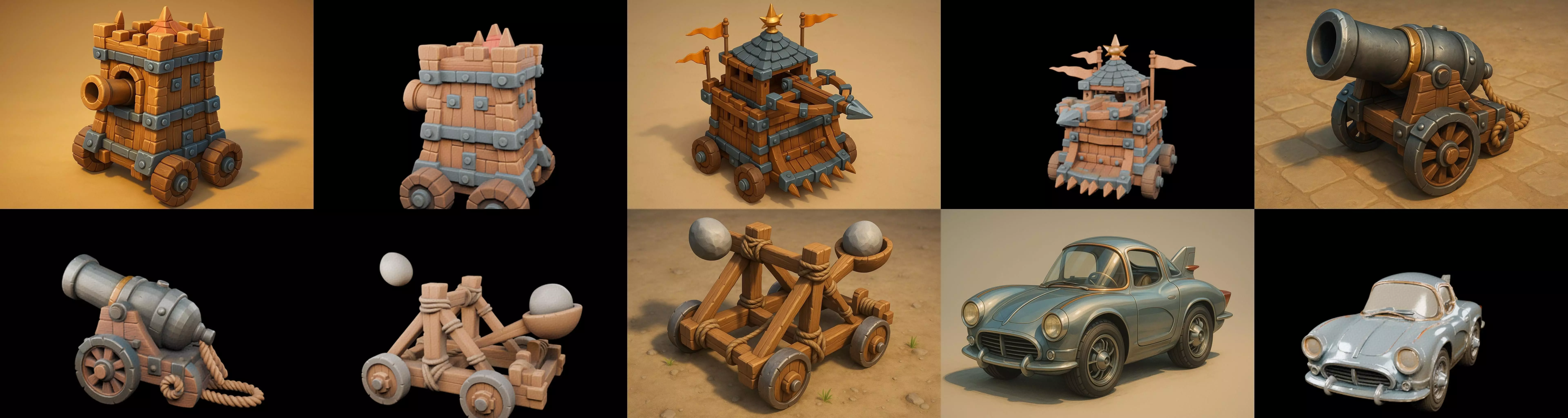 Siege Weapon bundle 8 pack 100 glb 3D model_14