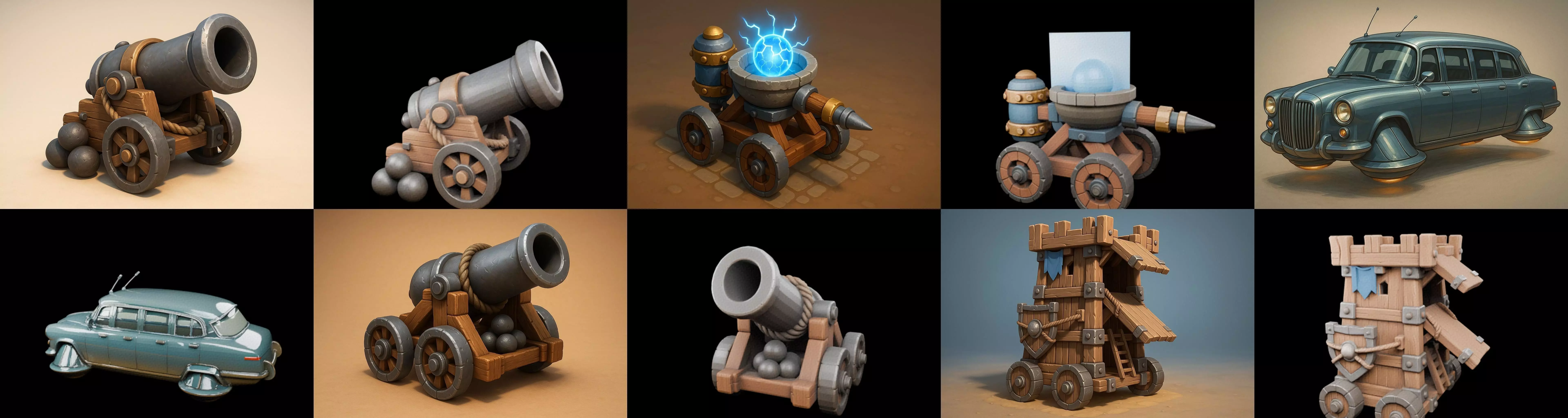 Siege Weapon bundle 8 pack 100 glb 3D model_0