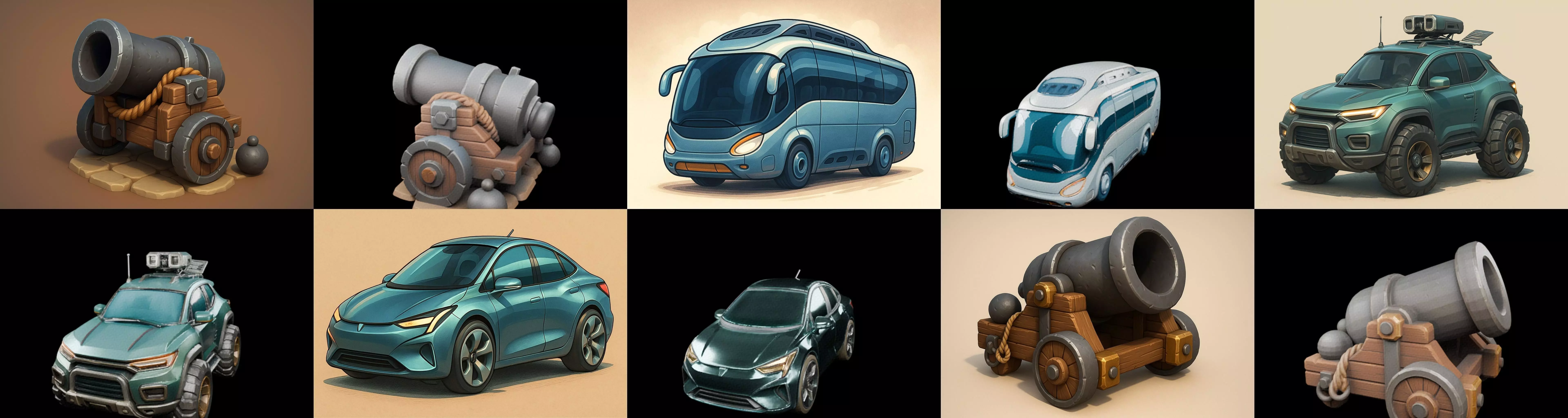 Siege Weapon bundle 8 pack 100 glb 3D model_11