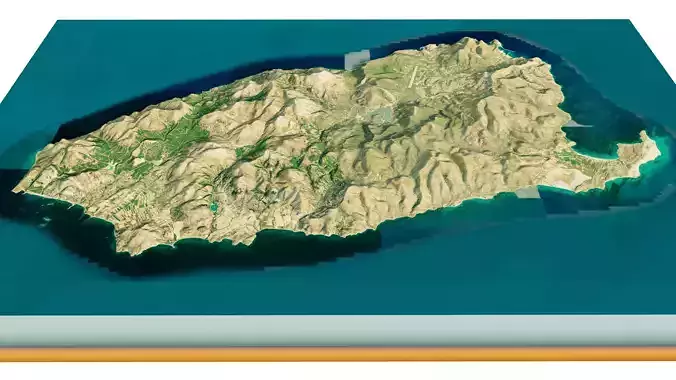 Imbros Island full 3D model terrain