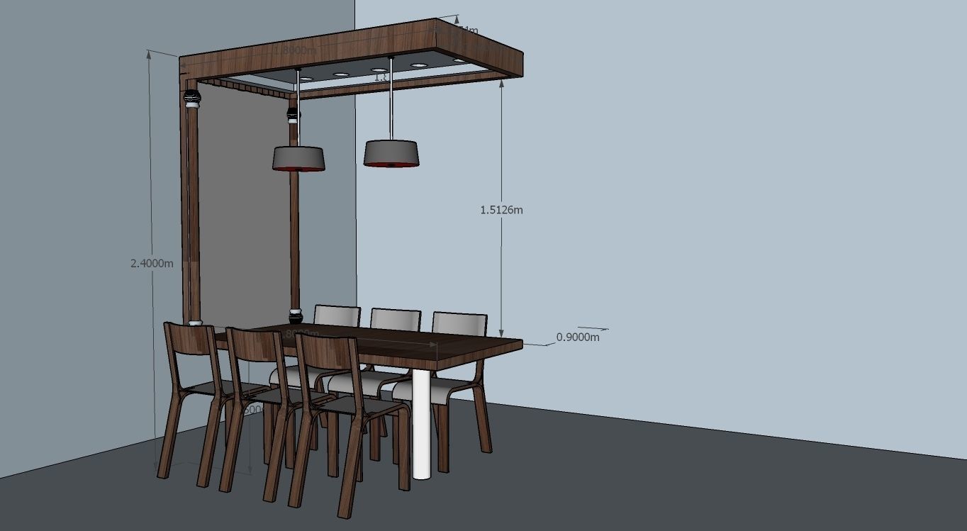 Dining room Low-poly 3D model_1