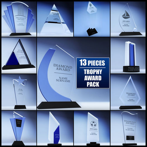 Trophy award cup low poly pack Low-poly 3D model