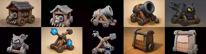 Siege Weapon bundle 31 pack 100 glb