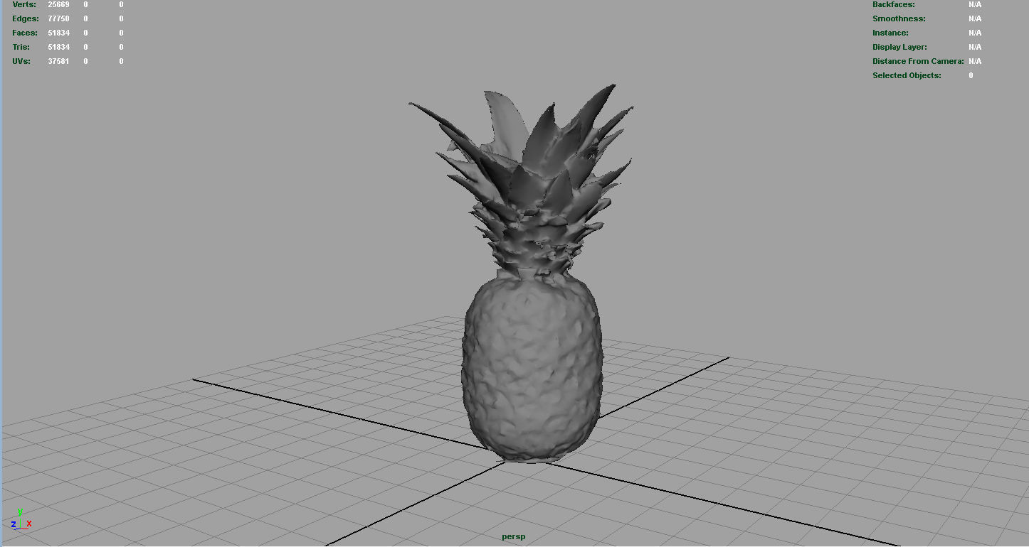 Ananas pineapple Low-poly 3D model_7
