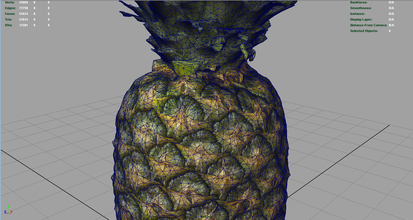 Ananas pineapple Low-poly 3D model_9