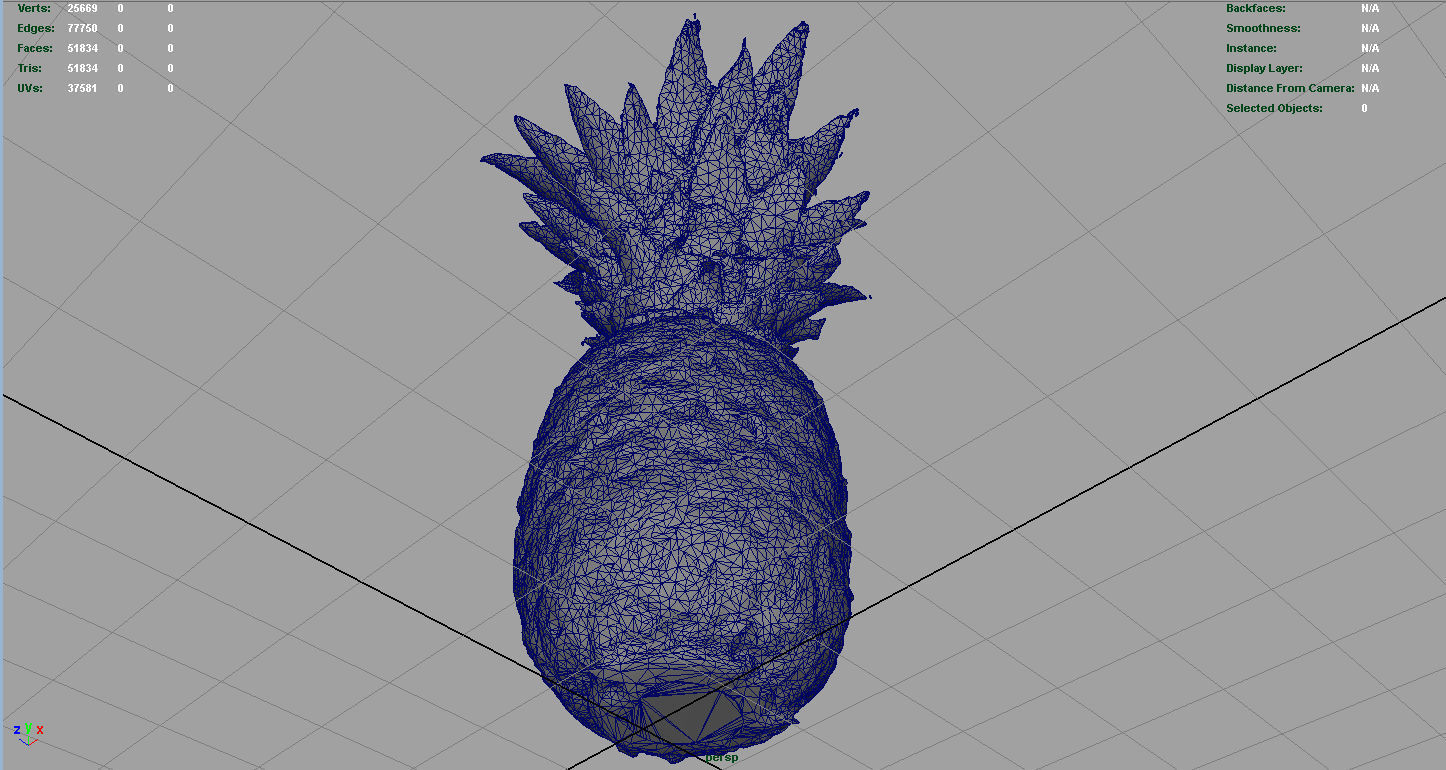 Ananas pineapple Low-poly 3D model_10
