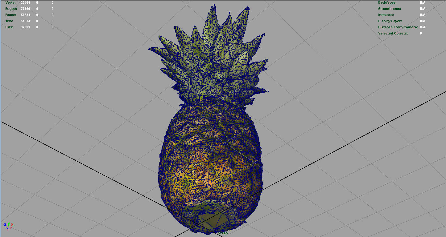 Ananas pineapple Low-poly 3D model_14