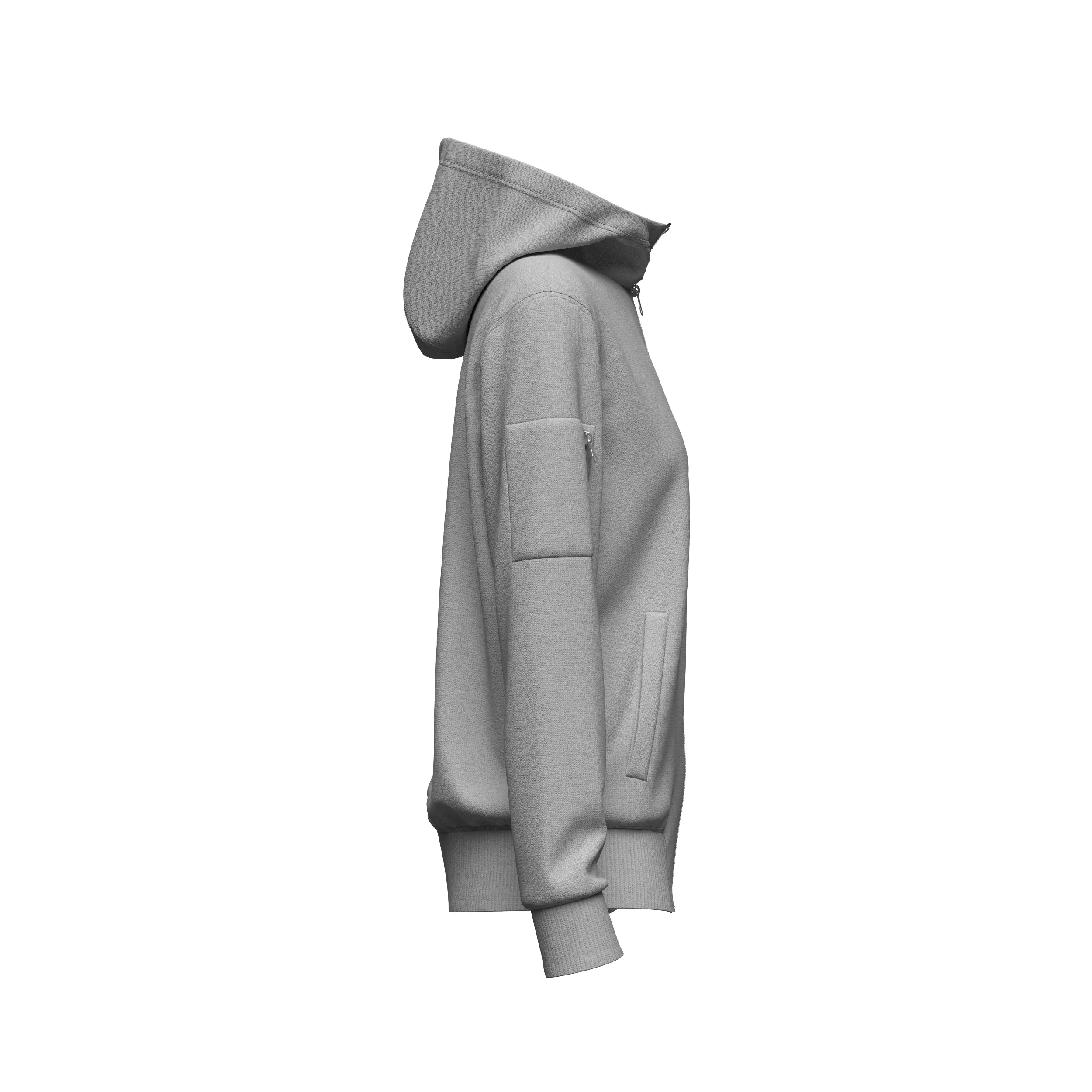 Women Front Zip Hoodie with Utility Pockets 3D model 3D model_6