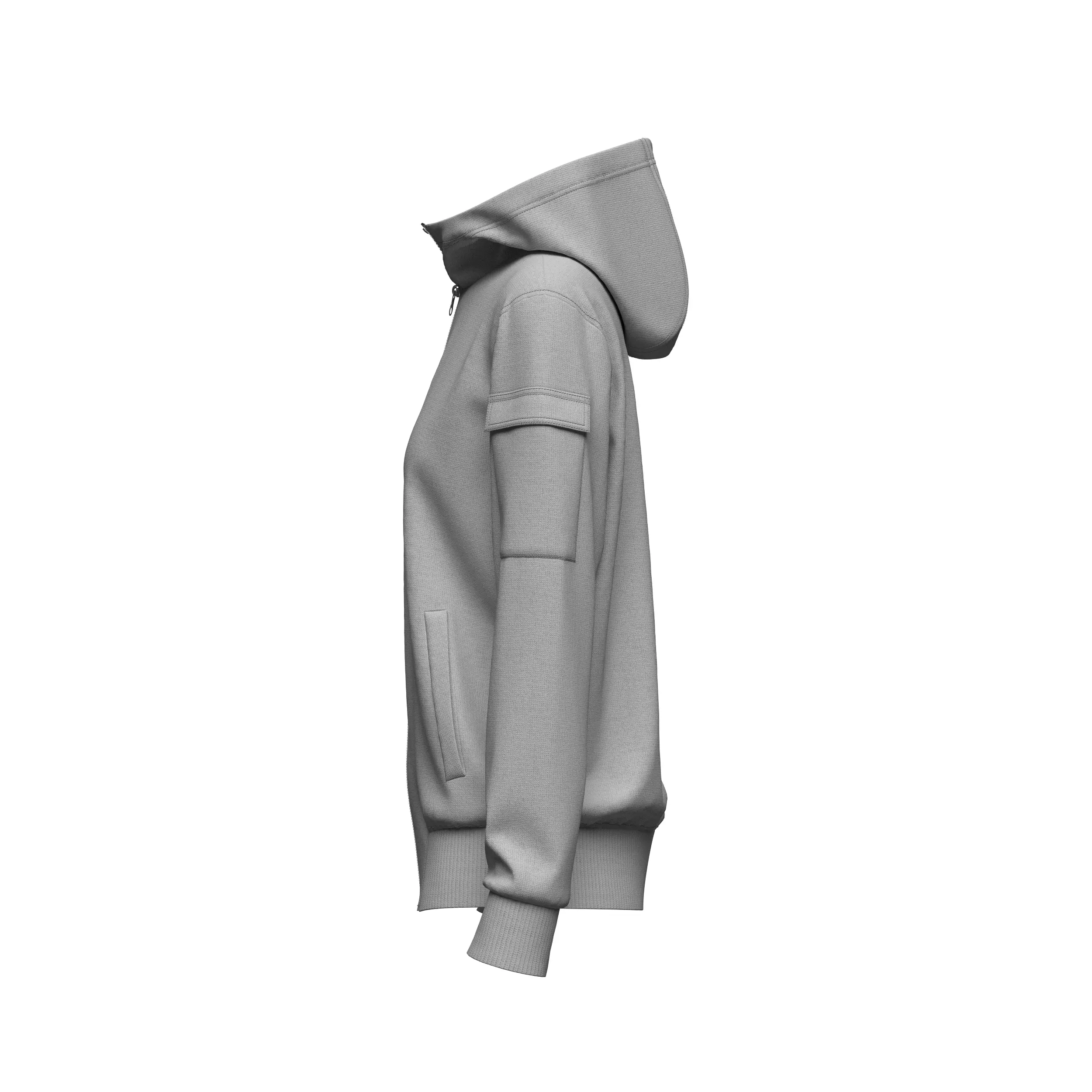 Women Front Zip Hoodie with Utility Pockets 3D model 3D model_7