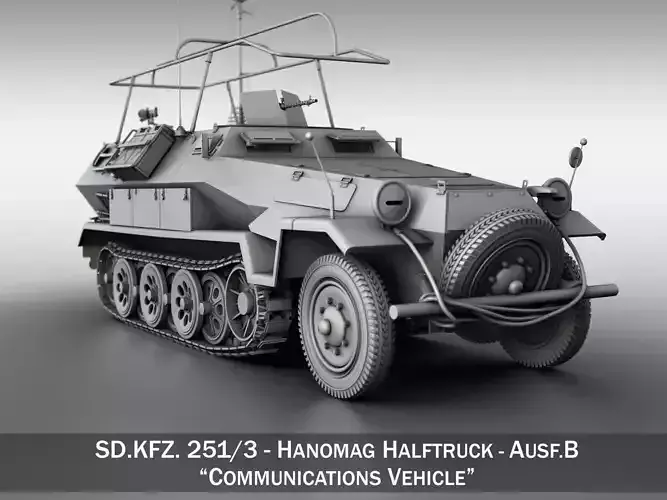 SDKFZ 251 3 - Ausf B - Communications Vehicle 3D model