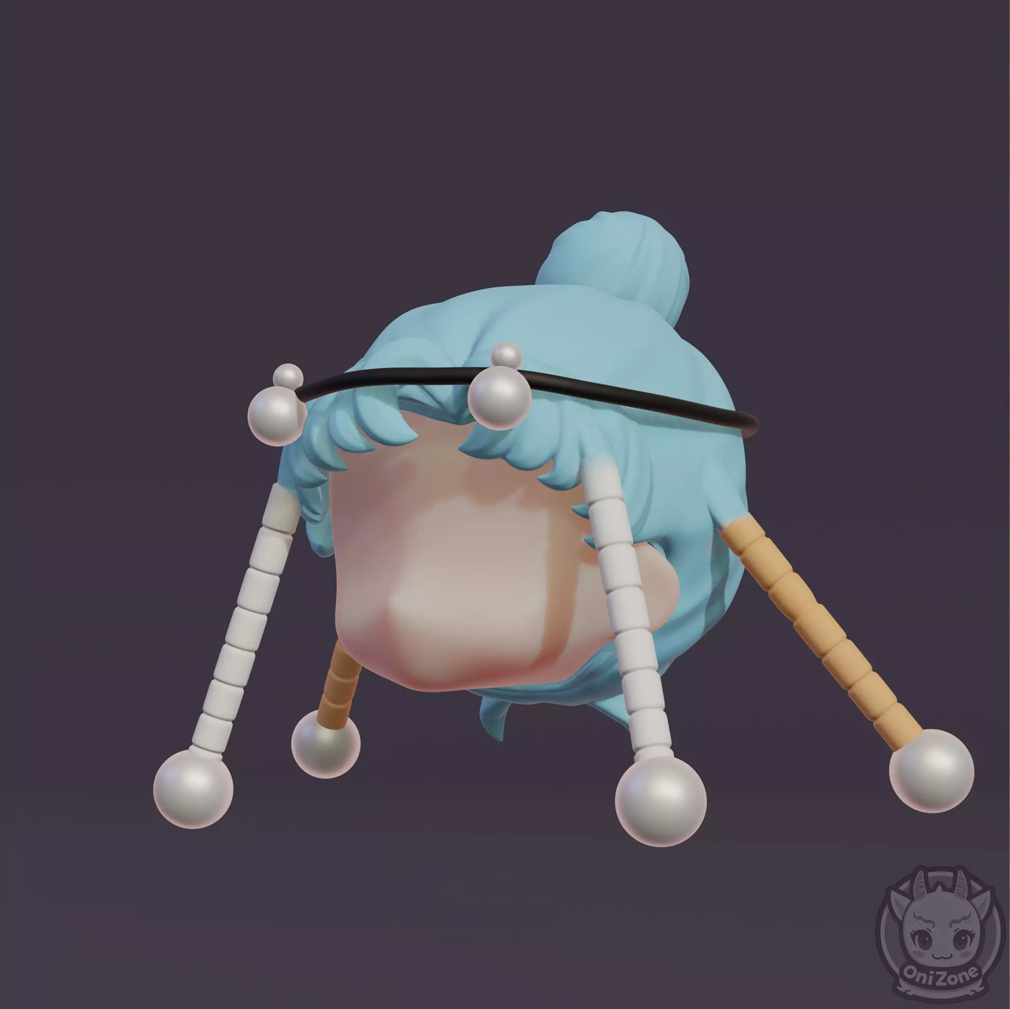 Sailor Pallas Custom Hair for Nendoroid Sailor Moon 3D print model_1