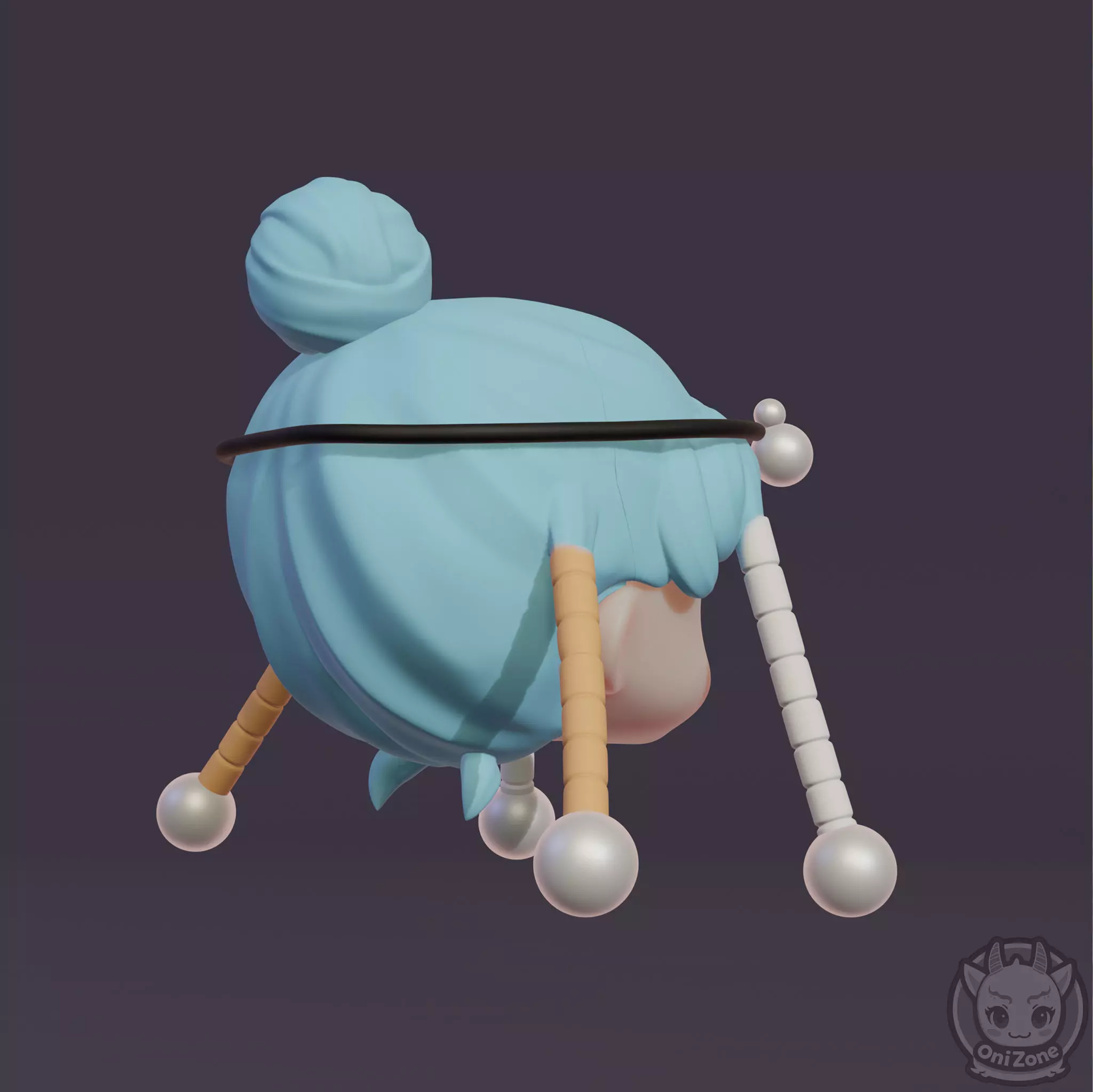 Sailor Pallas Custom Hair for Nendoroid Sailor Moon 3D print model_2